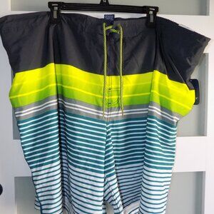 George Above Knee Teal Taunt E-Board Swim Shorts Size 3XL (48-50) Men's NEW